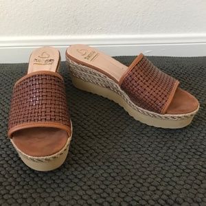 Kanna Esperadrille Wedges Brown Size 7